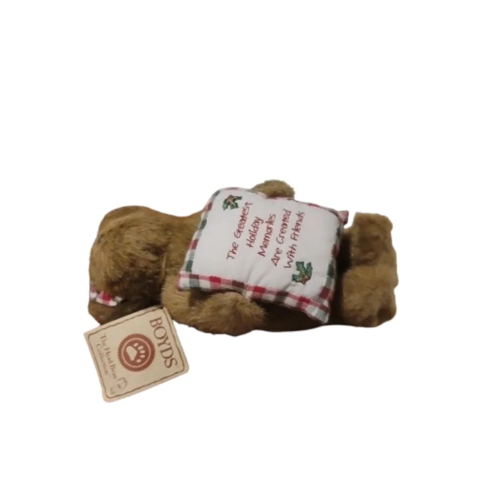 Boyds bear brown Teddy Bear with Plaid Pillow